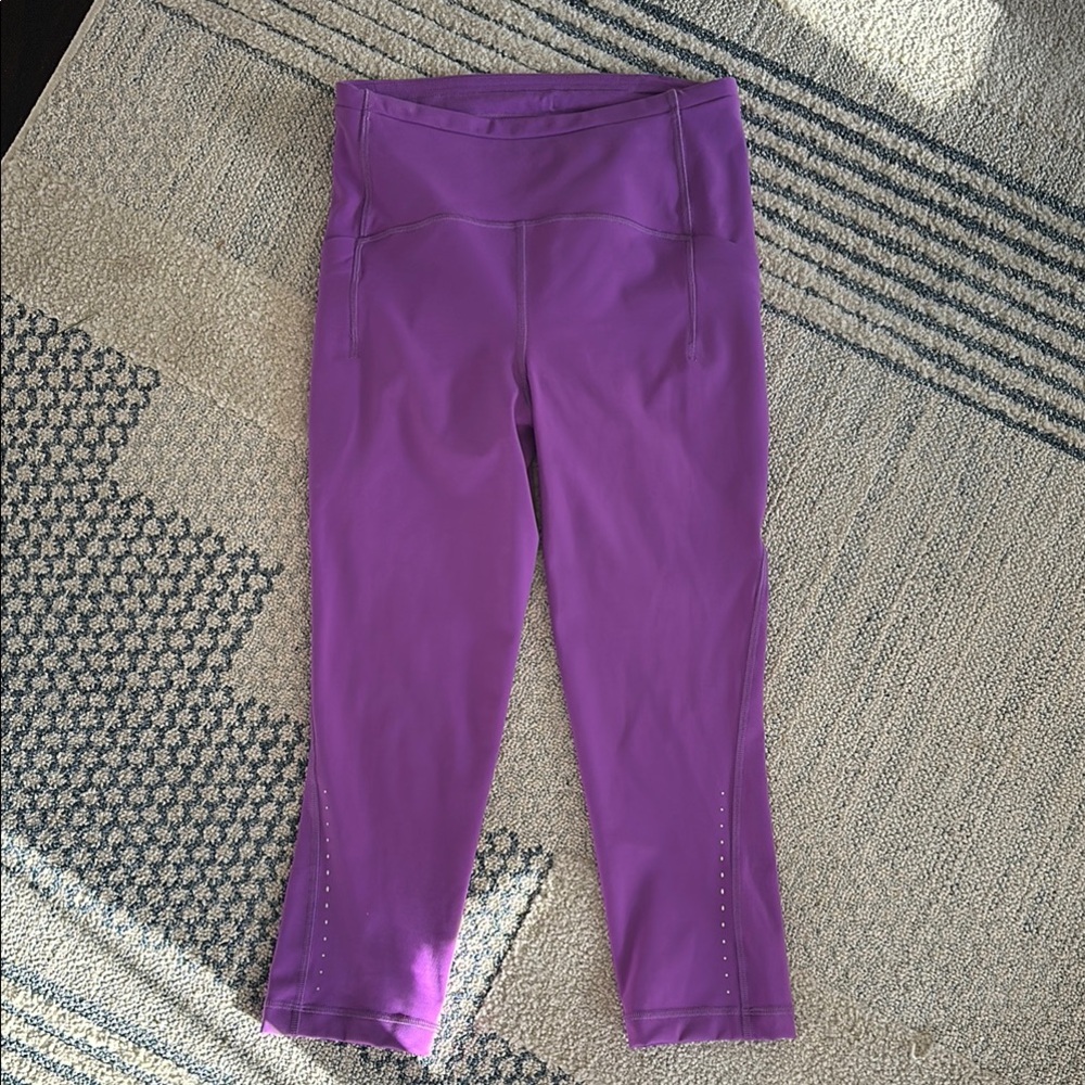Size 6 Lululemon purple capri leggings